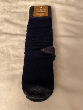 American Eagle Outfitters Navy Over-the-Knee Socks with Metallic Toe n Heel NWT